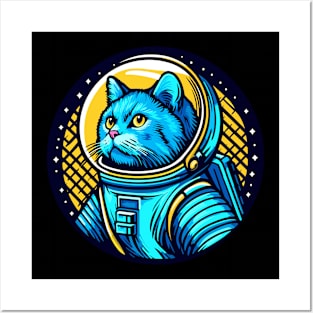 Astronaut cat Posters and Art